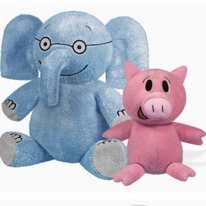 Piggie and Gerald stuffed animal, pig elephant